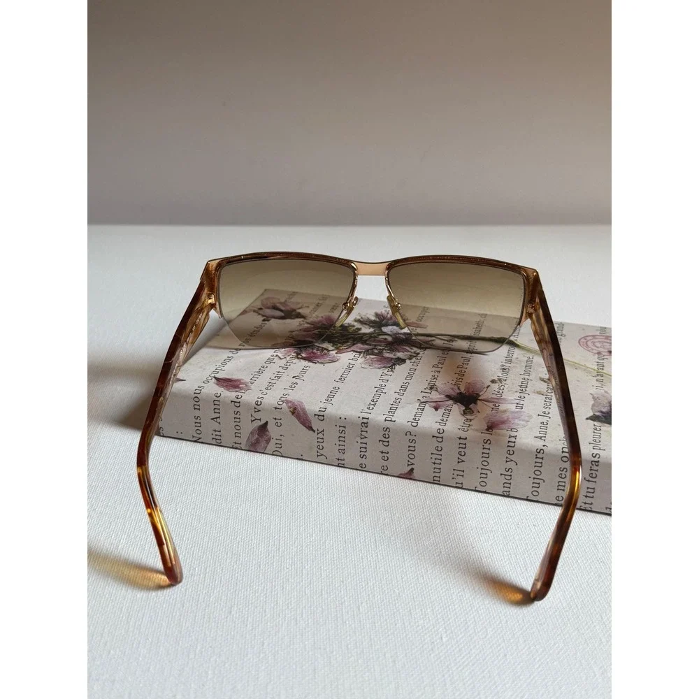 Fendi Vintage FS 120 Sunglasses Tortoise Gold Rimless Made in Italy with Case
